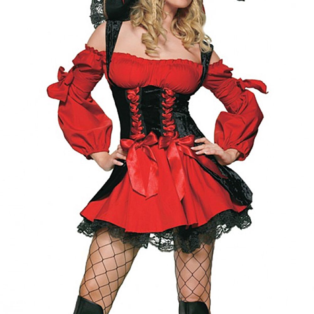 Leg Avenue - Vixen Pirate Wench Kostüm - Rot/Schwarz